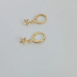 BRINCO ARGOLA ESTRELA DIAMANTADA INFANTIL
