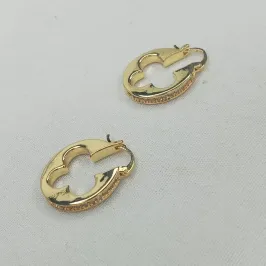 BRINCO ARGOLA VAN CLEEF CRAVEJADA