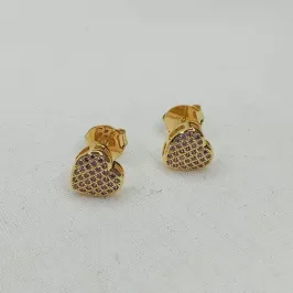 BRINCO CORAÇÃO CRAVEJADO LILAS