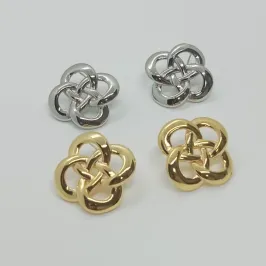 BRINCO FLOR TRANÇADO LISO