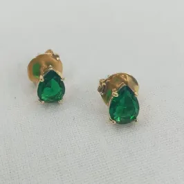 BRINCO GOTA ZIRCONIA VERDE