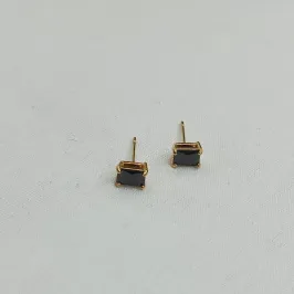 BRINCO ZIRCONIA QUADRADA PRETA
