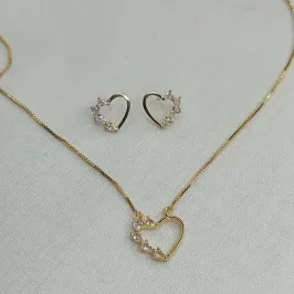 CONJUNTO CORAÇAO COM CRISTAL