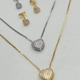 CONJUNTO CORAÇAO CRAVEJADO