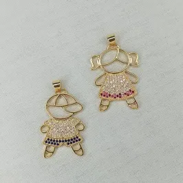 PINGENTE FILHOS ZIRCONIAS COLORIDAS