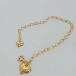 PULSEIRA ELOS DIAMANTADO C/ PINGENTE CORACAO