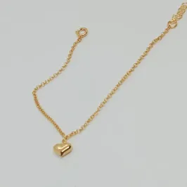 PULSEIRA PORTUGUESA FINA C/ PINGENTE CORACAO