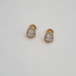 BRINCO GOTA ZIRCONIA  CRAVEJADO AO REDOR
