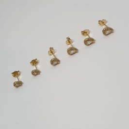 BRINCO TRIO  ZIRCONIA GOTA CRAVEJADO AO REDOR