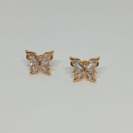 BRINCOO BORBOLETA ZIRCONIA