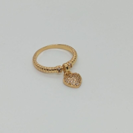 ANEL CORACAO CRAVEJADO  C/ ARO TRABALHADO