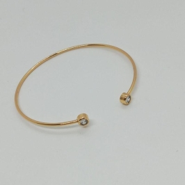 BRACELETE FIO LISO C/ 2 ZIRCONIA