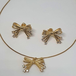 CONJUNTO LACO C/ ZIRCONIAS NA PONTA