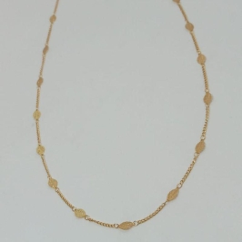 GARGANTILHA  ELOS IGUAIS C/FOLHAS 80 CM