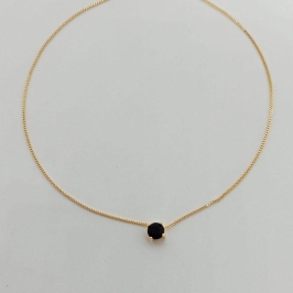 GARGANTILHA PONTO DE LUZ ZIRCONIA NEGRA M