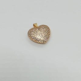 PINGENTE CORACAO CRAVEJADO GRANDE