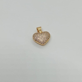 PINGENTE CORACAO CRAVEJADO MEDIO