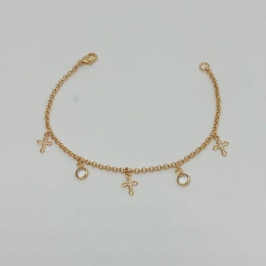 PULSEIRA PORTUGUESA  CRUZ E ZIRCONIA INFANTIL