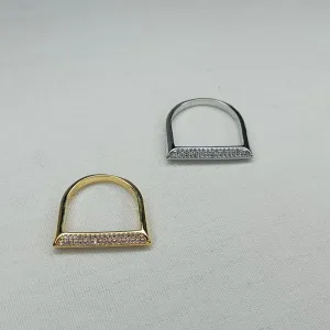 ANEL 1/2 QUADRADO CRAVEJADO