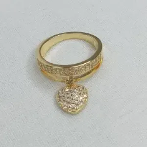 ANEL  CORAÇÃO CRAVEJADO