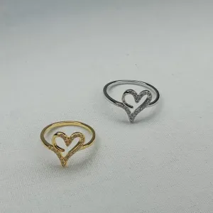 ANEL CORAÇÃO CRAVEJADO