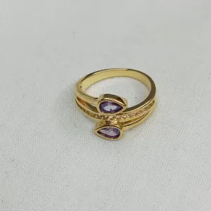 ANEL DOIS ENTRELAÇOS COM ZIRCONIA NA PONTA