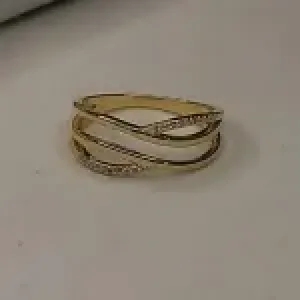 ANEL ENTRELACADO ZIRCONIA /LISO