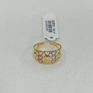 ANEL FILEIRAS DE CORAÇÕES TRÊS CORES