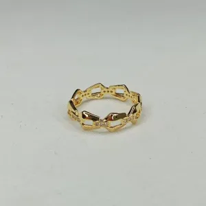 ANEL LISO VAZADO MEIO CRAVEJ