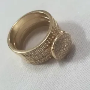 ANEL SOLITARIO CRAVEJADO C/APARADOR