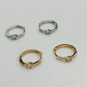 BRINCO ARGOLA CRAVEJADA RETANGULAR COLORIDO