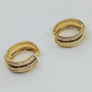 BRINCO ARGOLA LARGA  3 FILEIRAS CRAVEJADA