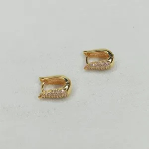 BRINCO ARGOLA U MEIO LISO MEIO CRAVEJADO