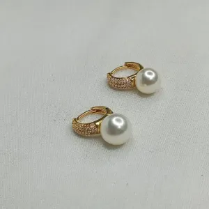 BRINCO ARGOLA ZIRCONIA PEROLA FIXA