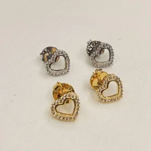 BRINCO CORAÇAO VAZADO C/ZIRCONIA