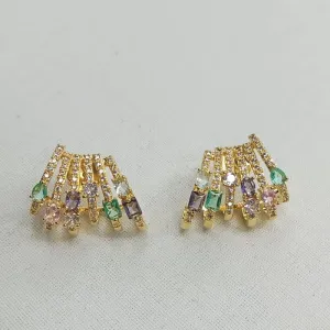 BRINCO EAR CUFF CRISTAIS COLORIDOS