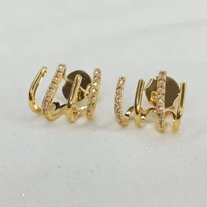 BRINCO MEIO LISO MEIO ZIRCONIA