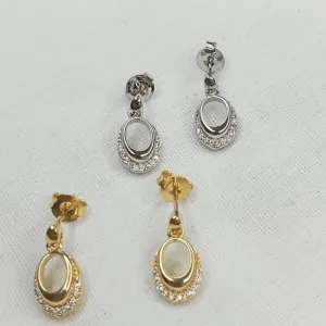 BRINCO PENDURADO VAZADO CRAVEJADO