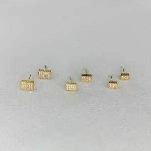 BRINCO TRIO RETANGULAR CRAVEJADO