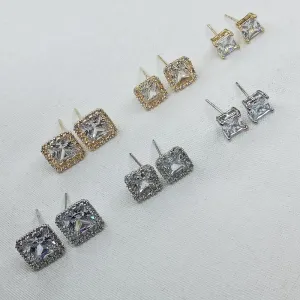 BRINCO TRIO  ZIRCONIA QUADRDO CRAVEJADO