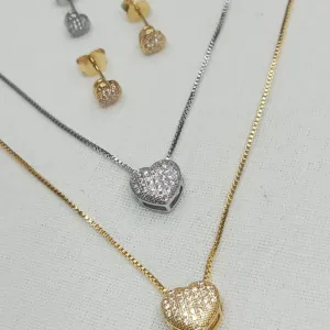 CONJUNTO CORAÇAO CRAVEJADO