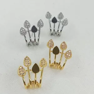 EAR CUFF FOLINHAS CRAVEJADAS