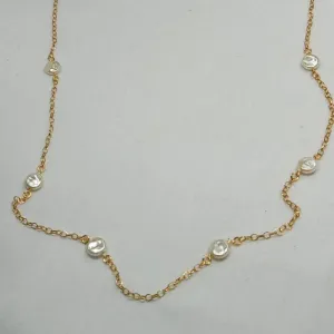 GARGANTILHA POTUGUESA PEROLA BARROCA REDONDA  60CM