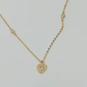 GARGANTILHA TIFFANY C/ PINGENTE CORACAO 45 CM