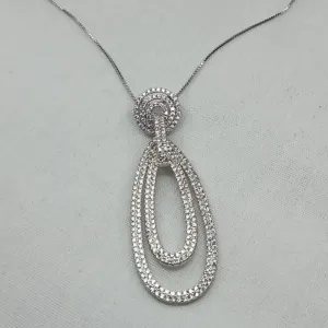 GARGANTILHA VENEZIANA COM PINGENTE CRAVEJADO