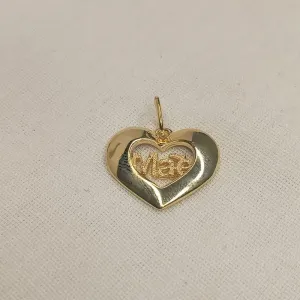 PINGENTE CORAÇÃO MÃE LISO
