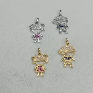 PINGENTE CRAVEJADO COLORIDO - FILHOS