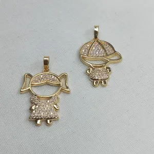 PINGENTE MENINO E MENINA