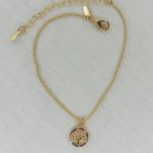 PULSEIRA ARVORE DA VIDA ZIRCONIA COLORIDA