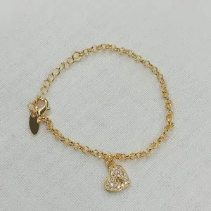 PULSEIRA INFANTIL CORAÇÃO CRAVEJADO